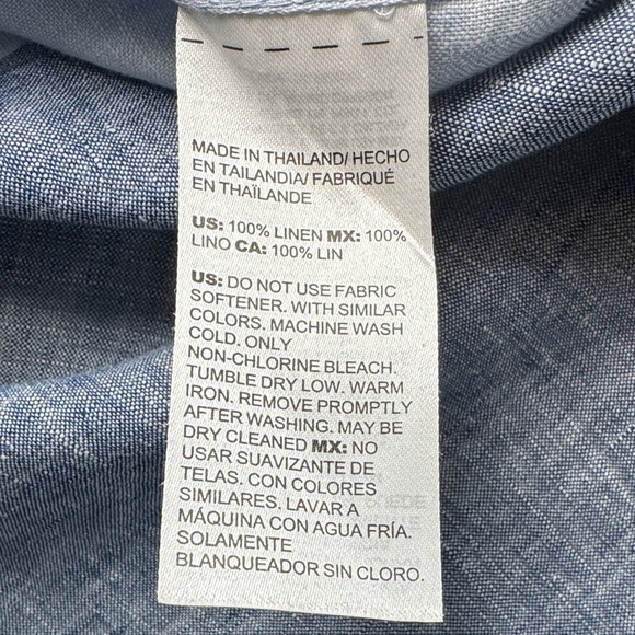 Chico's Two-Tone Linen Blue Button Down Shirt Size 0 (small) - Picture 15 of 15